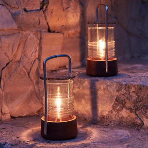 Bollard Teak Oil Lantern