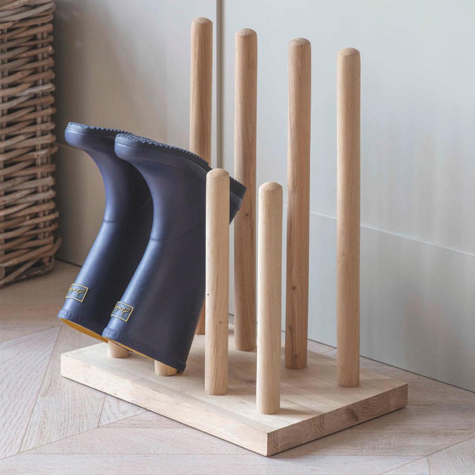 oak boot rack